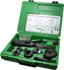 Greenlee - 11 Piece, 61.5mm Punch Hole Diam, Hydraulic Punch Driver Kit - Round Punch, 10 Gage Mild Steel - Americas Industrial Supply