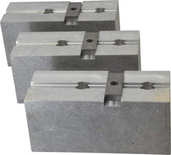 Abbott Workholding Products - 15 to 18" Chuck Capacity, Tongue & Groove Attachment, Square Soft Lathe Chuck Jaw - 3 Jaws, Aluminum, 3" Btw Mount Hole Ctrs, 6-1/2" Long x 2-1/2" Wide x 3" High, 1/2" Groove, 5/8" Fastener - Americas Industrial Supply