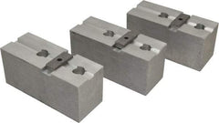 Abbott Workholding Products - 15 to 18" Chuck Capacity, Tongue & Groove Attachment, Square Soft Lathe Chuck Jaw - 3 Jaws, Aluminum, 3" Btw Mount Hole Ctrs, 6-1/2" Long x 2-1/2" Wide x 3" High, 1/2" Groove, 3/4" Fastener - Americas Industrial Supply