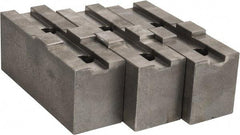 Abbott Workholding Products - 10" & Up Chuck Capacity, Tongue & Groove Attachment, Square Soft Lathe Chuck Jaw - 3 Jaws, Steel, 2-1/8" Btw Mount Hole Ctrs, 4-1/2" Long x 1-1/2" Wide x 2" High, 1/2" Groove, 1/2" Fastener - Americas Industrial Supply