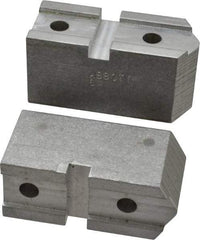 Abbott Workholding Products - 6" & Up Chuck Capacity, Serrated Attachment, Square Soft Lathe Chuck Jaw - 3 Jaws, Aluminum, 1-11/16" Btw Mount Hole Ctrs, 3" Long x 1-1/4" Wide x 1-1/2" High, 0.738" Groove, 5/16" Fastener - Americas Industrial Supply