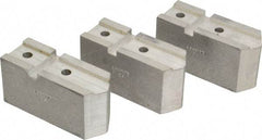 Abbott Workholding Products - 7-1/2" Chuck Capacity, Serrated Attachment, Square Soft Lathe Chuck Jaw - 3 Jaws, Aluminum, 1-11/16" Btw Mount Hole Ctrs, 4" Long x 1-1/2" Wide x 2" High, 0.866" Groove, 5/16" Fastener - Americas Industrial Supply