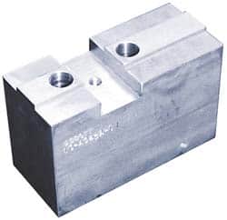 Abbott Workholding Products - 12" & Up Chuck Capacity, Tongue & Groove Attachment, Square Soft Lathe Chuck Jaw - 3 Jaws, Steel, 2" Btw Mount Hole Ctrs, 5-1/2" Long x 2" Wide x 3" High, 5/8" & 5/8" Fastener - Americas Industrial Supply