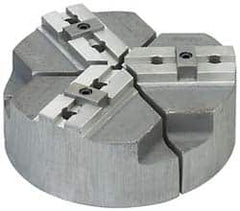 Abbott Workholding Products - 15" & Up Chuck Capacity, Tongue & Groove Attachment, Round Soft Lathe Chuck Jaw - 3 Jaws, Cast Aluminum, 3" Btw Mount Hole Ctrs, 24" Wide x 4" High, 1/2" Groove, 5/8" Fastener - Americas Industrial Supply
