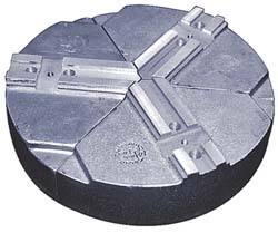 Abbott Workholding Products - 18" & Up Chuck Capacity, Serrated Attachment, Round Soft Lathe Chuck Jaw - 3 Jaws, Cast Aluminum, 2-1/2" Btw Mount Hole Ctrs, 18" Wide x 3" High, 1" Groove, 3/4" Fastener - Americas Industrial Supply