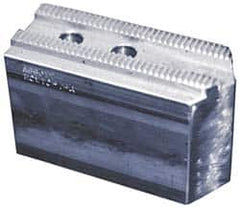 Abbott Workholding Products - 15" & Up Chuck Capacity, 3mm x 60° Serrated Attachment, Square Soft Lathe Chuck Jaw - 3 Jaws, Aluminum, 1.9685" Btw Mount Hole Ctrs, 6-1/2" Long x 2-1/2" Wide x 4" High, 0.8661" Groove, 0.7874" & 20mm Fastener - Americas Industrial Supply