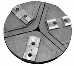 Abbott Workholding Products - 24" & Up Chuck Capacity, Tongue & Groove Attachment, Round Soft Lathe Chuck Jaw - 3 Jaws, Cast Aluminum, 3" Btw Mount Hole Ctrs, 21" Wide x 4" High, 7/8" & 7/8" Fastener - Americas Industrial Supply