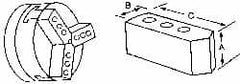 Abbott Workholding Products - 10" & Up Chuck Capacity, Northfield Attachment, Square Soft Lathe Chuck Jaw - 3 Jaws, Aluminum, 4-11/16mm Long x 2" Wide x 2" High - Americas Industrial Supply