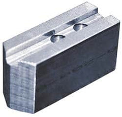 Abbott Workholding Products - 5" & Up Chuck Capacity, 1.5mm x 60° Serrated Attachment, Square Soft Lathe Chuck Jaw - 3 Jaws, Aluminum, 3/4" Btw Mount Hole Ctrs, 2-1/2" Long x 1" Wide x 3" High, 0.3937" Groove, 0.315" & 8mm Fastener - Americas Industrial Supply