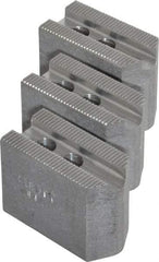 Abbott Workholding Products - 4" & Up Chuck Capacity, 1.5mm x 60° Serrated Attachment, Square Soft Lathe Chuck Jaw - 3 Jaws, Aluminum, 0.5512" Btw Mount Hole Ctrs, 2" Long x 1" Wide x 1-1/2" High, 0.3937" Groove, 0.315" & 8mm Fastener - Americas Industrial Supply