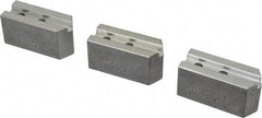 Abbott Workholding Products - 6" & Up Chuck Capacity, 1.5mm x 60° Serrated Attachment, Square Soft Lathe Chuck Jaw - 3 Jaws, Aluminum, 63/64" Btw Mount Hole Ctrs, 3" Long x 1-1/4" Wide x 1-1/2" High, 0.4331" Groove, 0.315" & 8mm Fastener - Americas Industrial Supply