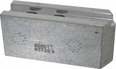 Abbott Workholding Products - 10" & Up Chuck Capacity, 1.5mm x 60° Serrated Attachment, Square Soft Lathe Chuck Jaw - 3 Jaws, Aluminum, 1.1811" Btw Mount Hole Ctrs, 4-1/2" Long x 1-1/2" Wide x 2" High, 0.6299" Groove, 0.4724" & 12mm Fastener - Americas Industrial Supply