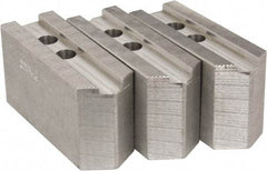 Abbott Workholding Products - 12" & Up Chuck Capacity, 1.5mm x 60° Serrated Attachment, Square Soft Lathe Chuck Jaw - 3 Jaws, Aluminum, 1.1811" Btw Mount Hole Ctrs, 5-1/2" Long x 2" Wide x 3" High, 0.8268" Groove, 0.6299" & 16mm Fastener - Americas Industrial Supply