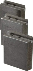 Abbott Workholding Products - 5" & Up Chuck Capacity, 1.5mm x 60° Serrated Attachment, Square Soft Lathe Chuck Jaw - 3 Jaws, Steel, 0.7087" Btw Mount Hole Ctrs, 2-1/2" Long x 1" Wide x 3" High, 0.3937" Groove, 0.315" & 8mm Fastener - Americas Industrial Supply