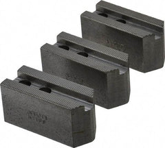 Abbott Workholding Products - 6" & Up Chuck Capacity, 1.5mm x 60° Serrated Attachment, Square Soft Lathe Chuck Jaw - 3 Jaws, Steel, 0.7874" Btw Mount Hole Ctrs, 3" Long x 1-1/4" Wide x 1-1/2" High, 0.4724" Groove, 0.3937" & 10mm Fastener - Americas Industrial Supply