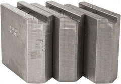 Abbott Workholding Products - 6" & Up Chuck Capacity, 1.5mm x 60° Serrated Attachment, Square Soft Lathe Chuck Jaw - 3 Jaws, Steel, 0.7874" Btw Mount Hole Ctrs, 3" Long x 1-1/4" Wide x 3" High, 0.4724" Groove, 0.3937" & 10mm Fastener - Americas Industrial Supply