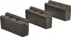 Abbott Workholding Products - 8" & Up Chuck Capacity, 1.5mm x 60° Serrated Attachment, Square Soft Lathe Chuck Jaw - 3 Jaws, Steel, 1.1811" Btw Mount Hole Ctrs, 4" Long x 1-1/2" Wide x 2" High, 0.5512" Groove, 0.3937" & 10mm Fastener - Americas Industrial Supply