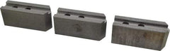 Abbott Workholding Products - 10" & Up Chuck Capacity, 1.5mm x 60° Serrated Attachment, Square Soft Lathe Chuck Jaw - 3 Jaws, Steel, 1.2598" Btw Mount Hole Ctrs, 4-1/2" Long x 1-1/2" Wide x 2" High, 0.6299" Groove, 0.4724" & 12mm Fastener - Americas Industrial Supply