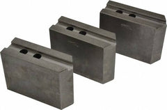 Abbott Workholding Products - 12" & Up Chuck Capacity, 1.5mm x 60° Serrated Attachment, Square Soft Lathe Chuck Jaw - 3 Jaws, Steel, 1.1811" Btw Mount Hole Ctrs, 5-1/2" Long x 2" Wide x 4" High, 0.7087" Groove, 0.5512" & 14mm Fastener - Americas Industrial Supply