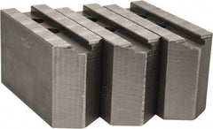 Abbott Workholding Products - 15 to 18" Chuck Capacity, 1.5mm x 60° Serrated Attachment, Square Soft Lathe Chuck Jaw - 3 Jaws, Steel, 1.6929" Btw Mount Hole Ctrs, 6-1/2" Long x 2-1/2" Wide x 4" High, 0.8661" Groove, 0.7874" & 20mm Fastener - Americas Industrial Supply