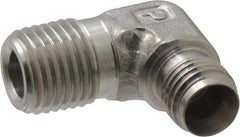 Parker - 1/4" OD, Stainless Steel Male Elbow - 9/16" Hex, Comp x MNPT Ends - Americas Industrial Supply