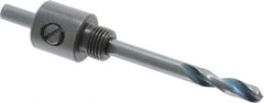 Disston - 9/16 to 1-3/16" Tool Diam Compatibility, Straight Shank, Steel Integral Pilot Drill, Hole Cutting Tool Arbor - 3/8" Min Chuck, Round Shank Cross Section, Quick-Change Attachment, For Blu-Mol Extreme Hole Saws, Blu-Mol Hole Saws - Americas Industrial Supply