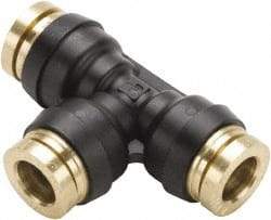 Parker - 3/8" Tube OD, Composite Push-to-Connect Tube Union Tee - Tube to Tube Connection, 250 Max psi, Buna-N O-Ring, -40 to 200°F Working Temp - Americas Industrial Supply