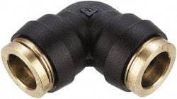 Parker - 1/4" Tube OD, Composite Push-to-Connect Tube Union Elbow - Tube to Tube Connection, 250 Max psi, Buna-N O-Ring, -40 to 200°F Working Temp - Americas Industrial Supply