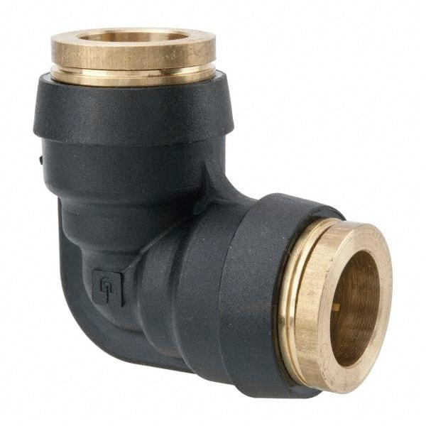 Parker - 1/2" Tube OD, Composite Push-to-Connect Tube Union Elbow - Tube to Tube Connection, 250 Max psi, Buna-N O-Ring, -40 to 200°F Working Temp - Americas Industrial Supply
