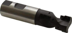 Cutting Tool Technologies - 1" Cut Diam, 1-1/2" Max Depth of Cut, 1" Shank Diam, 4-1/4" OAL, Indexable Square Shoulder Helical End Mill - APKT 1003... Inserts, Weldon Shank, 90° Lead Angle - Americas Industrial Supply