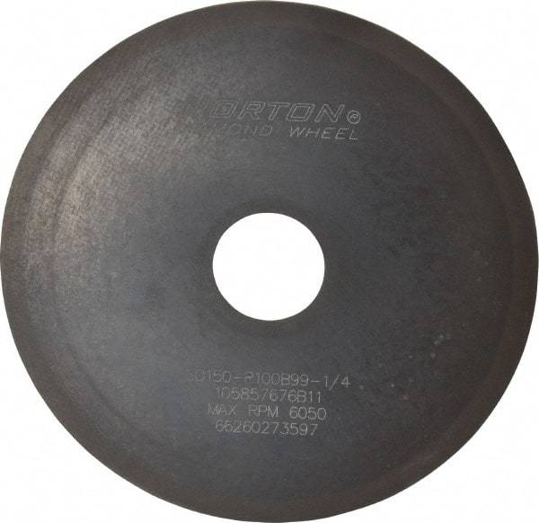 Norton - 6" Diam x 1-1/4" Hole x 1/16" Thick, 150 Grit Surface Grinding Wheel - Diamond, Type 1A1, Very Fine Grade, Resinoid Bond - Americas Industrial Supply