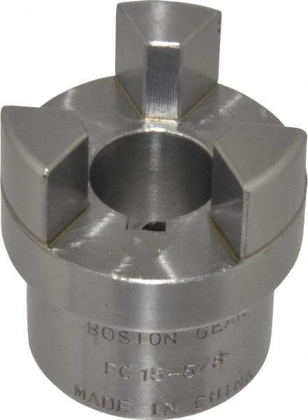 Boston Gear - 5/8" Max Bore Diam, FC15 Coupling Size, Flexible Half Coupling - 1-1/2" OD, 2.76" OAL, Steel - Americas Industrial Supply