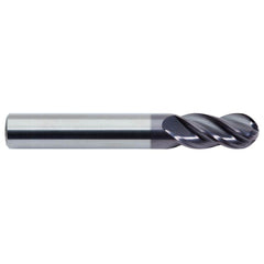 Ball End Mill: 0.25″ Dia, 0.375″ LOC, 4 Flute, Solid Carbide 2″ OAL, 1/4″ Shank Dia, Altima Coated, Series 179