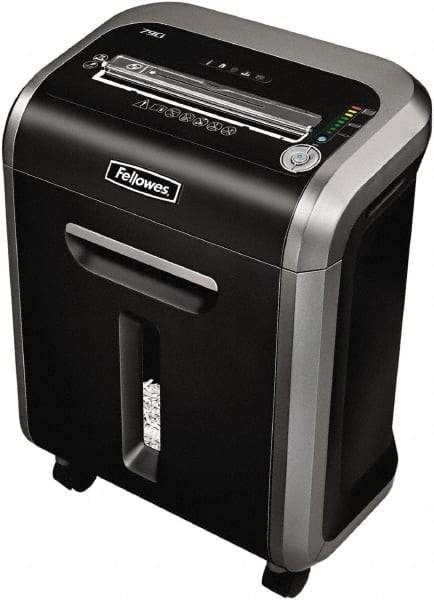 FELLOWES - 5/32 x 1-1/2" Strip, Cross Cut Manual Shredder - 10-7/16" Long x 15-3/8" Wide x 21" High, Level 4 Security, 6 Gal Wastebasket - Americas Industrial Supply