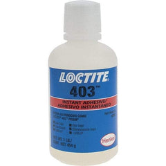 Loctite - 1 Lb Bottle Clear Instant Adhesive - Series 403, 24 hr Full Cure Time - Americas Industrial Supply