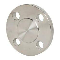 Merit Brass - 1" Pipe, 4-1/4" OD, Stainless Steel, Blind Pipe Flange - 3-1/8" Across Bolt Hole Centers, 5/8" Bolt Hole, 150 psi, Grades 304 & 304L - Americas Industrial Supply