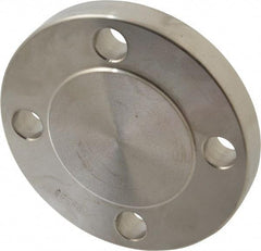 Merit Brass - 1-1/2" Pipe, 5" OD, Stainless Steel, Blind Pipe Flange - 3-7/8" Across Bolt Hole Centers, 5/8" Bolt Hole, 150 psi, Grades 304 & 304L - Americas Industrial Supply