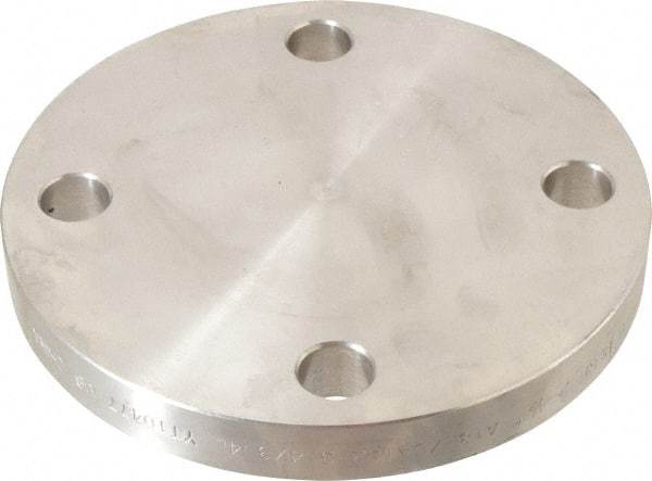 Merit Brass - 2-1/2" Pipe, 7" OD, Stainless Steel, Blind Pipe Flange - 5-1/2" Across Bolt Hole Centers, 3/4" Bolt Hole, 150 psi, Grades 304 & 304L - Americas Industrial Supply