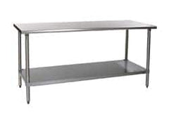 Eagle MHC - 72 Wide x 30" Deep x 34-1/2" High, Stainless Steel Work Table - Rolled Edge, Fixed Legs - Americas Industrial Supply