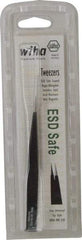 Wiha - 5-1/8" OAL AA-SA ESD Safe Tweezers - Universal Fine Point - Americas Industrial Supply