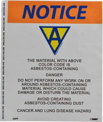 NMC - 8" Long x 10" Wide, Pressure-Sensitive Vinyl Safety Sign - Rectangle, 0.004" Thick, Use for Hazardous Materials - Americas Industrial Supply