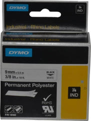 Rhino - 216" Long, White Permanent Polyester Tape Permanent Polyester Tape - For DYMO Brand Labeling Equipment Designed for "D1" Tapes (Check Width Compatibility) - Americas Industrial Supply