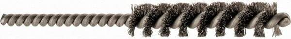 Brush Research Mfg. - 5/16" Diam Helical Stainless Steel Tube Brush - 0.004" Filament Diam, 1-1/2" Brush Length, 3" OAL, 1/8" Diam Shank - Americas Industrial Supply