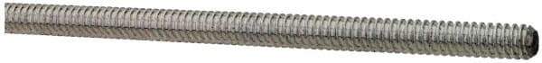 Made in USA - #4-40 UNC (Coarse), 2' Long, Low Carbon Steel Threaded Rod - Zinc-Plated Finish, Right Hand Thread - Americas Industrial Supply
