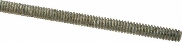 Value Collection - #6-32 UNC (Coarse), 2' Long, Low Carbon Steel Threaded Rod - Zinc-Plated Finish, Right Hand Thread - Americas Industrial Supply