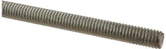 Made in USA - 5/16-18 UNC (Coarse), 2' Long, Low Carbon Steel Threaded Rod - Zinc-Plated Finish, Right Hand Thread - Americas Industrial Supply