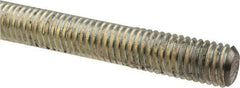 Made in USA - 1/2-13 UNC (Coarse), 2' Long, Low Carbon Steel Threaded Rod - Zinc-Plated Finish, Right Hand Thread - Americas Industrial Supply