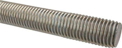 Made in USA - 1-8 UNC (Coarse), 2' Long, Low Carbon Steel Threaded Rod - Zinc-Plated Finish, Right Hand Thread - Americas Industrial Supply