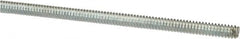 Value Collection - #6-32 UNC (Coarse), 3' Long, Low Carbon Steel Threaded Rod - Zinc-Plated Finish, Right Hand Thread - Americas Industrial Supply