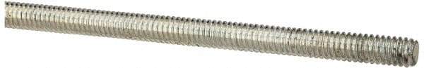 Value Collection - #8-32 UNC (Coarse), 3' Long, Low Carbon Steel Threaded Rod - Zinc-Plated Finish, Right Hand Thread - Americas Industrial Supply